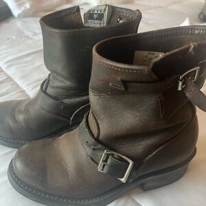 Frye Brown Leather Ankle Boots